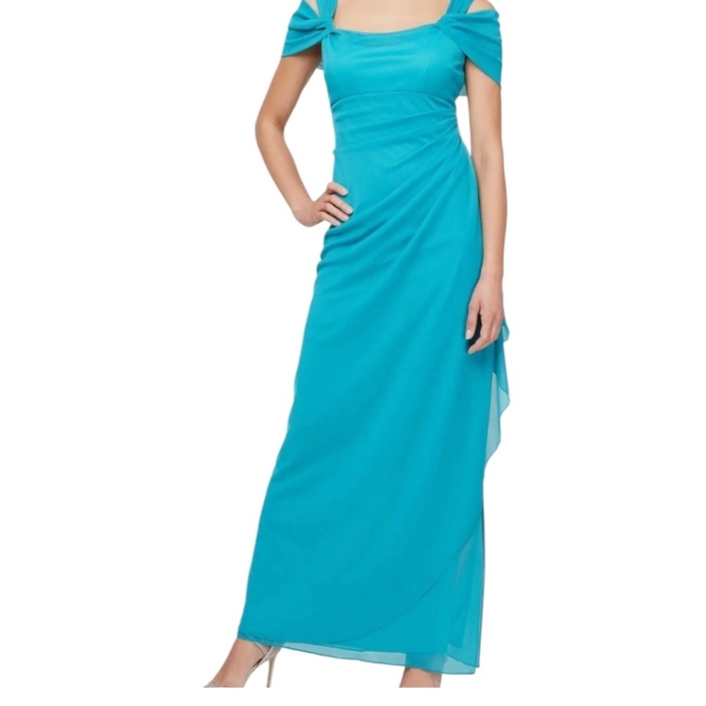 Alex Evenings Turquoise Maxi Dress